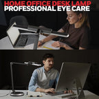 Honeywell Desk Lamp for Home Office, H9 Sunturalux™ Eye-Caring LED Desk Light, 1000LM Dimmable Desk Lamp with Timer and Auto-Sensing, Adjustable Desk Reading Light or Study, Cumputer, Architect