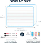 LOUKIN 6 Pack Small Dry Erase Lapboard, 9 x 12 Inch Double Sided (Ruled/Plain), Seamless Frame Mini Magnetic Lined Whiteboard Set, Great for Office (12 Markers&6 Erasers Included)