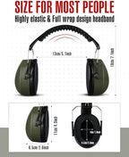 Copkim 12 Pcs Hearing Protection Ear Muffs NRR 28dB Noise Reduction Headphones Shooting Ear Protection Earmuffs (Army Green)
