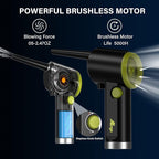 Compressed Air Duster, Electric Air Duster, Handheld Cordless Air Duster, Stepless Speed Motor, 6000mAh Rechargeable Air Blower, Type-C Fast Charge, for Computer, Keyboard, Pet House…