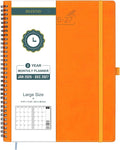 BEZEND Monthly Planner 2026-2027 (Spiral-8.5" x 11") 2 Year Calendar Book with Note Pages - Jan 26 to Dec 27-120 GSM Paper, Inner Pockets, Laminated Tabs, Vegan Leather Softcover - Orange