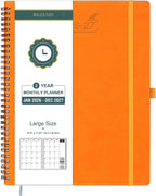 BEZEND Monthly Planner 2026-2027 (Spiral-8.5" x 11") 2 Year Calendar Book with Note Pages - Jan 26 to Dec 27-120 GSM Paper, Inner Pockets, Laminated Tabs, Vegan Leather Softcover - Orange