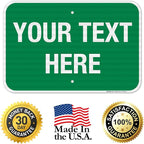 Personalized Custom Green Background Customize for Office, Business, Workplace, Home, Airbnb, Delivery Sign, 12x18 Inches, 3M EGP Reflective .063 Aluminum, Fade Resistant, Made in USA by Sigo Signs