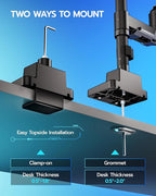 ARES WING CoreArm Single Monitor Mount with USB, Ultrawide Monitor Arm for 24 to 57'' Heavy Duty Curved Screen, Adjustable Gas Spring Monitors Arm Stand up to 66LBS with 75/100/200 Vesa Mount, Black