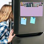Magnetic Pocket File Holder Large File Folder Organizer Paper Mail Letters Holder Wall Hanging Office Supplies for Refrigerator Whiteboard Cabinets(13.8 x 8.3 Inch,Horizontal,Purple)