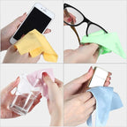 10 Pack Microfiber Cleaning Cloth for Glasses Large, Eye Glass Clean Cloths for Cleaning Lenses, Glasses, Screens, Cameras, Cell Phone, Eyeglasses, LCD TV Screens, Tablets …