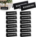 14 Pcs Reserved Table Signs, Black Reserved Signs Reserved Seating Signs, Reserved Table Signs Acrylic Reserved Table Tent Signs, Reservation Seat Signs for Wedding Restaurant Office Meeting Chairs