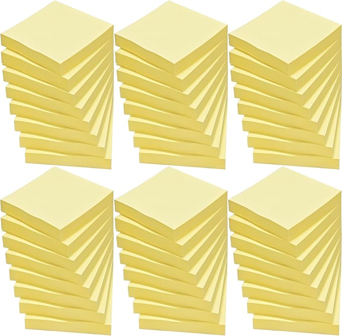 48 Pack 2400 Sheets Sticky Notes 3x3, 8 Colors Sticky Note Pads, Colored Sticky Notes Bulk Postits Notes for Office, School, and Home Supplies, 50 Sheets/pad