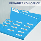 File Folder, PANDRI 120 Pack File Folder, 1/3 Cut Tab, Letter Size, Filing Folder for Office School Business, Blue