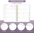2026 Planner, Weekly and Monthly Planners with Tabs, A5 Spiral Bound Daily Calendar 2026 Planner, 12 Month Agenda Organizers from Jan. to Dec., Flexible Cover Appointment Book(Color Butterfly)
