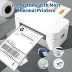 4"×6" Direct Thermal Shipping Label, Fanfold Thermal Label 500 Packs Per Stack, Permanent Adhesive, Compatible with Zebra, Rollo, Jadens, Nelko