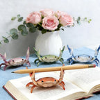 Desk Crab Pen Holder, Cute Weightlifting Crab Pencil Holder for Desk, Funny & Creative Desktop Organizer for Office, Home, School Supplies (Red+Red)