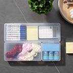 novelinks Stackable Plastic Clear Storage Box Containers with Latching Lid - Art Craft Supply Organizer Storage Containers for Pencil Box, Crayon, Beads, Jewelry (12 Pack Small -Clear)