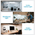 maylit Under Cabinet Lighting Plug in, 14 Inch Linkable Ultra Bright LED Light Bar, Renter Friendly Lamp, Wired Indoor Lights for Kitchen Cabinet, Counter, Workbench, Desk, Shelf, Cool White