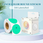 2 Inch Round Color Coding Labels (500 Count) - Aqua Dot Stickers Circle Labels with Dispenser Box for Warehouse, Filing, Industrial, Office Organization