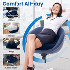 CushZone Seat Cushion, Memory Foam Office Chair Seat Cushion for Office Chairs/Car/Long Trip/Desk Chair/Gaming, X-Large Size for Sciatica & Hip & Tailbone Pain Relief, Sciatica Support (Blue)