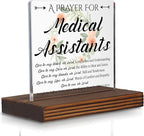 Medical Assistant Prayer Desk Sign, Inspirational Christian Gift for Healthcare Workers Graduation Birthday Christmas, Faith-Based Office Decor for MA Appreciation and Support PA115