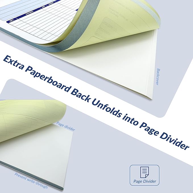 Harfesto Job Work Order Forms, Large Size Contractor Invoice Book 8-1/2" x 11-7/16", Invoice Receipt Book for Small Business, 2-Part Carbonless Forms, 200 Sets (4 Books)