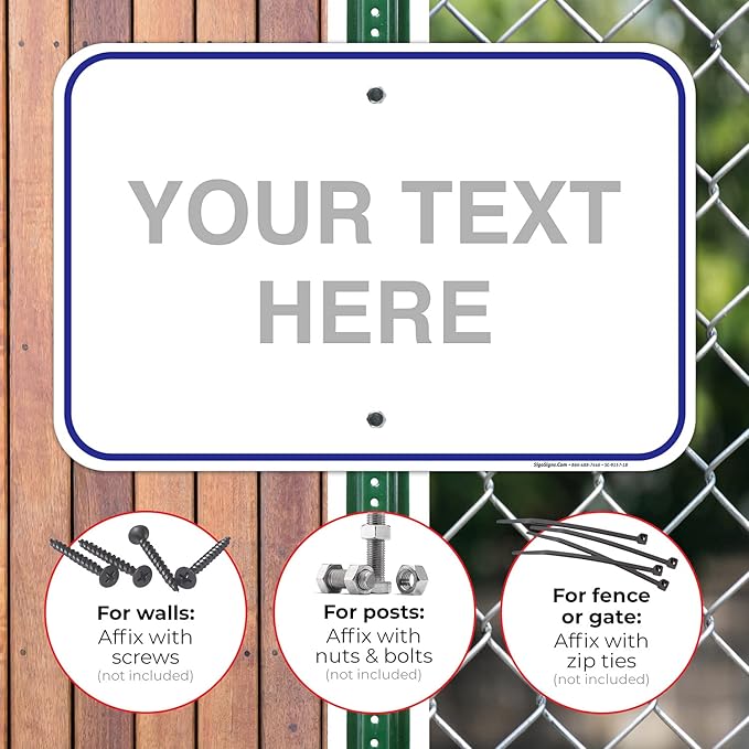 Custom Sign, Personalized Metal Signs, Customize for Office, Business, Workplace, Home, Airbnb, Delivery Blue Signs, 12x18 Inches, Rust Free .063 Aluminum, Fade Resistant, Made in USA by Sigo Signs