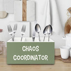 XPH Chaos Coordinator Green Pen Pencil Holder Organizer for Desk, Thank You Gifts for Women Men Coworkers Boss Leader Manager, Appreciation Gifts Wooden Box Sign for Office Tabletop Decorations