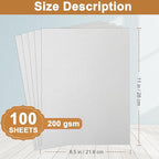 Silunkia 100 Sheets Grey Cardstock 8.5 x 11 Certificates Paper, 200gsm/75lb Premium Gray Card Stock Printer Paper for Card Making, Thank You Cards, Business Cards, Menus, Scrapbooking