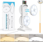 Motion Sensor Puck Step Lights with Charging Station, 3 Colors USB Rechargeable LED Closet Light, Dimmable Under Cabinet Lighting, Stick-on Lights (4 Pack)
