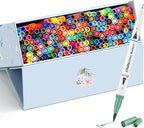 Ohuhu Markers for Adult Coloring Books No Bleeding 160 Colors Coloring Markers Water-based Dual Tips Fineliner & Brush Drawing Pens Art Pens for Kids Adults Sketch Journal - Maui - White