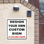 Custom Outdoor Metal Personalized Signs With Your Photo, Text, Logo - Decorative House Wall Sign for Business, Workplace, Office, Home