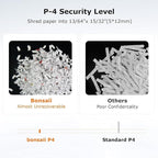 Bonsaii 12-Sheet Micro Cut Shredder, P-4 Security Level, Shreds Paper, CD, Credit Card, Mail, Staple & Clip - 60 Min Continuous Use, Jam-Proof System, 4.2 Gal Pullout Bin
