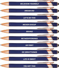 CRME 10pcs Funny Quotes Blue Ballpoint Pens Set 1mm Black Ink Pens for Writing Give Up Anxiety Motivate Oneself Unique and Unusual Gifts for Classmate,Brother,Friend Back-to-School Essentials
