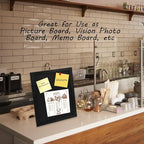 Black Cork Board Bulletin Pin Display for Wall Corkboard Pushpin Vision Picture Board Photo Felt for Memos, Photos, Home, Kitchen, Office,17"x13"