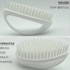 GKETN Scrub Brush for Cleaning Scrubbing Heavy Duty Stiff Nylon Bristles Cleaning Brush Multi-Purpose, White & Small Size