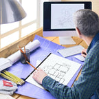 gisgfim Large Engineering Graph Paper 22x17 in Sturdy Graph Desk Pad 1/4 in Quad Grid Blueprint Paper Giant Drafting Pad Sketching Graph Paper for Engineer Architect Designer Mathematician Draftsman
