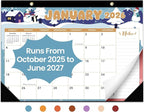 Desk Calendar 2026, 21 Months Calendar Runs from October 2025 to June 2027 - Large 17" x 12" Desktop/Wall Monthly Planner for Home School, or Office - Watercolor Festival