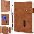 vfaejll A5 Lined Leather Journal Notebook,Hardcover Journal Set with Pen and Gift Box,100Pages 100gsm Thick Ruled Paper Daily Diary for Men Women School,Travel,Business,Work,Writing 5.9" X 8.4"