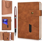 vfaejll A5 Lined Leather Journal Notebook,Hardcover Journal Set with Pen and Gift Box,100Pages 100gsm Thick Ruled Paper Daily Diary for Men Women School,Travel,Business,Work,Writing 5.9" X 8.4"