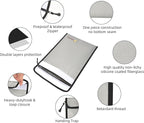 2 Pcs Fireproof Document Bag (15 x 11 inch), Waterproof Fireproof Money Bag for Cash with Zipper, Fire Safe Envelope Bag for Cash, Valuables, Legal Documents