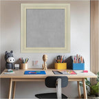 Amanti Art Silver Framed Magnetic Board 25x25 Medium Vision Board for use with Magnets, 100% Metal Sheet to Display Items as Office Decor or for Home Organization in mudroom, Kitchen or Kids Room