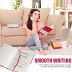 EMOMAS Lined Journal Notebook – Hardcover Notebook for Men & Women – Journals for Writing, Work, School, Home & Daily Notes, 160 Pages – Medium A5, 5.7"x8", 100 gsm Thick Paper (Rose Red)