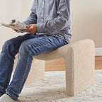 VANOMi Small Footstool Ottoman, Multi-Functional Modern Foot Stool, Sofa Footrest Extra Seating for Living Room, Entryway, Hallways and Bedrooms, Small, Camel