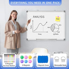 Grtard 24" x 18" Magnetic Dry Erase Whiteboard for Wall, Hanging Magnetic White Board with Marker & Magnets, Smooth Writing Dry Erase Board for Office & Home, Christmas Practical Gift Idea