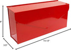 NACH Red Envelope Wall Mount Mailbox, Rust Resistant Metal Mailbox, Red Mailbox Wall Mount, Mailboxes for Outside Wall Mount, Outdoor Mailboxes, Wall Mailbox, 14.1 x 3.5 x 6 Inches, MB-6915RED