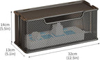 Yomjarl Cable Management Box,Desk Cable Organizer Box,No Installation Wire Cord Box Hider,Metal Mesh Cord Holder for Desk TV Computer USB Hub System to Cover and Hide & Power Strips & Cords