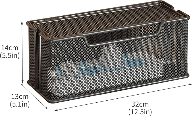 Yomjarl Cable Management Box,Desk Cable Organizer Box,No Installation Wire Cord Box Hider,Metal Mesh Cord Holder for Desk TV Computer USB Hub System to Cover and Hide & Power Strips & Cords
