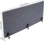 Polyester Desk Dividers, Soundproof Room Divider Office Furniture Partitions, Privacy Desk Panel with Clamps & Screwdriver, Stand Up Freestanding Desk Privacy Panel for Office Classroom(59.1" x23.8")
