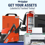 McAuley Labels Custom QR Code Stickers - Numbered, Permanent, Adhesive Asset Tags for Equipment - Heavy Duty Metalized Polyester, Stronger Adhesive - 2x1 Inches