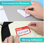 L LIKED Hello My Name is 5 Colors 3.5" x 2.25" 200 Name Tags Stickers for Party, Office, Meeting, School