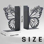 Personalized Butterfly Decorative Book Ends, Heavy Duty Bookends for Shelves, Non-Slip Book Stopper, Metal Modern Bookshelf Decor for Home Office Study Room, Gifts for Readers Color01
