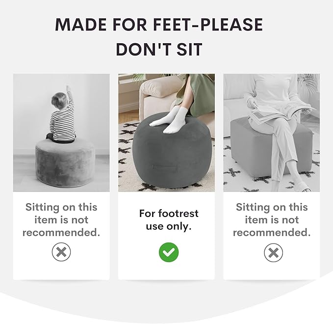 MeMoreCool Stuffed Round Pouf Ottoman Foot Rest, Floor Pouf Foot Stool with Soft Foam Chunk Filling, Small Round Ottoman Footstool Circle Footrest for Living Room, Light Coffee