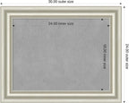 Amanti Art Silver Framed Magnetic Board 24x30 Medium Vision Board for use with Magnets, 100% Metal Sheet to Display Items as Office Decor or for Home Organization in mudroom, Kitchen or Kids Room